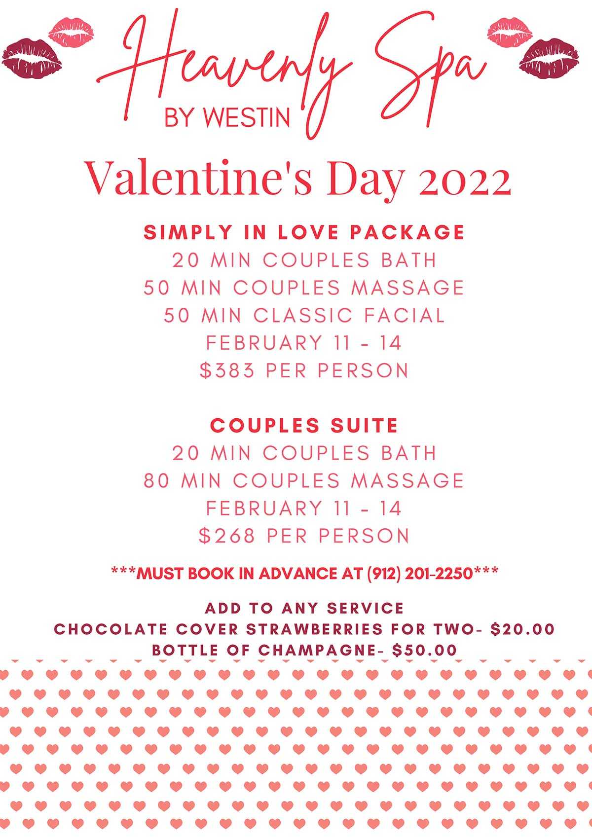 Heavenly Spa Valentine's Day flyer