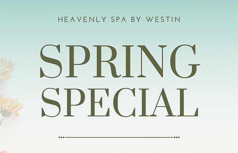 heavenly spa by westin spring special graphic